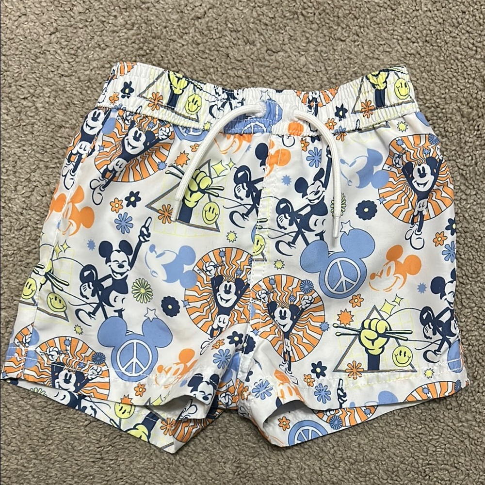 Mickey Mouse Patterned Swim trunks